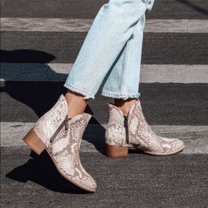 Seychelles Lucky Pennies Snake Ankle Booties